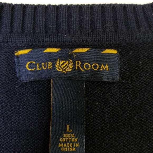 Navy Blue Cable V neck Knit Sweater Vest - Picture 2 of 2